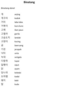 Image of E-BOOK BAHASA KOREA BINATANG