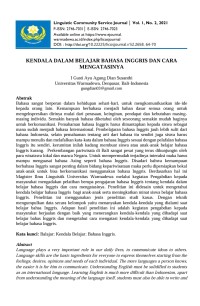 Image of E-BOOK KENDALA DALAM BELAJAR BAHASA INGGRIS DAN CARA 
MENGATASINYA