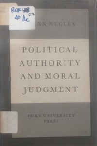 Image of POLITICAL AUTHORITY AND MORAL JUDGMENT