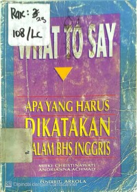 Image of WHAT TO SAY